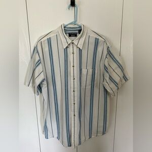 Trader Bay Blue and White Striped Men's Shirt